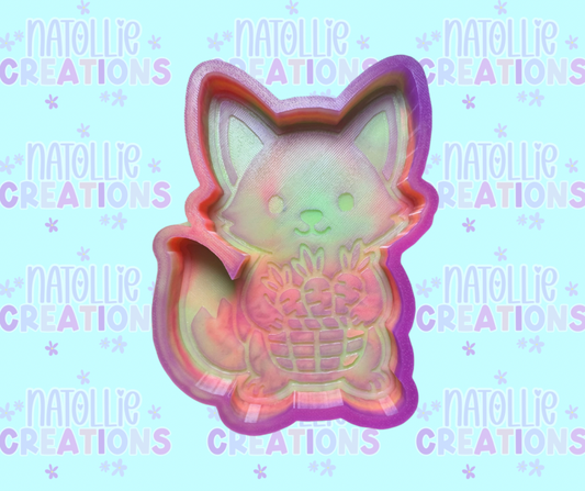 Fox W/ Carrot Basket Freshie Silicone Mold
