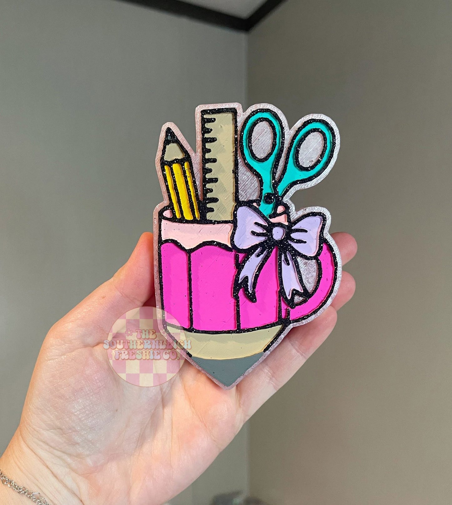 Pencil Mug W/ Bow Freshie Silicone Mold