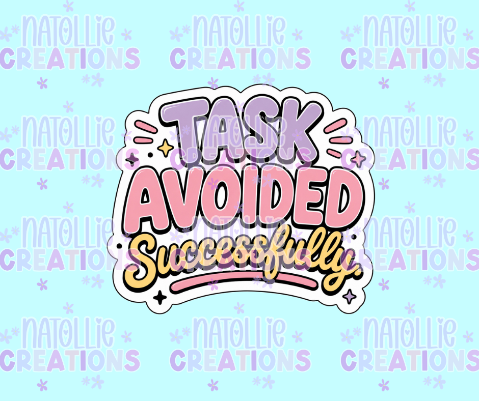 Task Avoided Successfully Die Cut Sticker