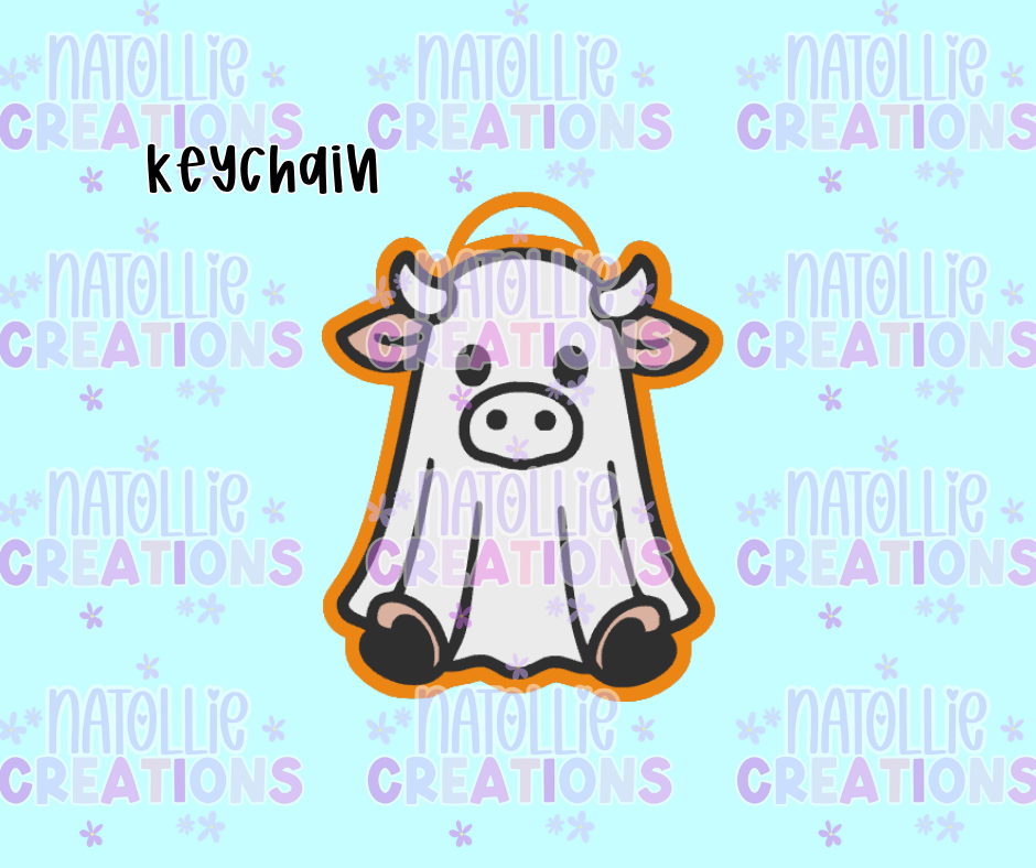 Cow Ghost Keychain