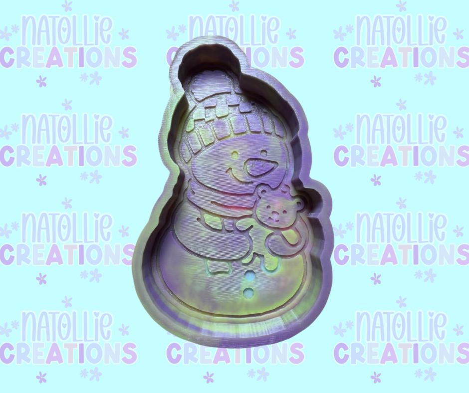 Snowman Holding Bear Freshie Silicone Mold