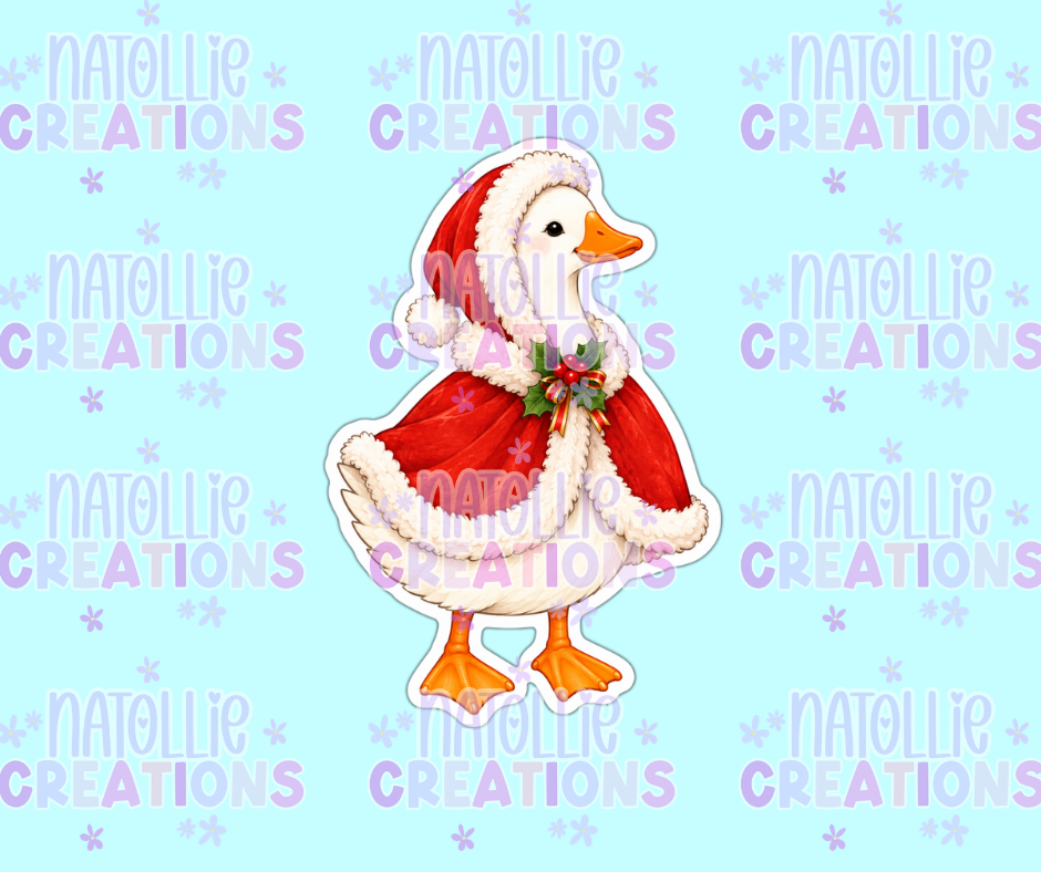 Mrs. Claus Goose Die Cut Sticker