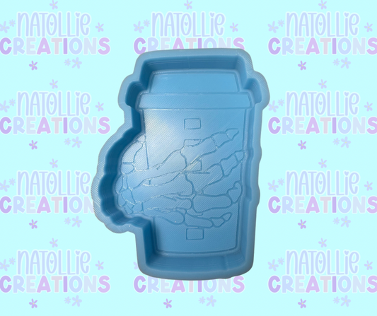 Hot Cup W/ Skeleton Hand Freshie Silicone Mold
