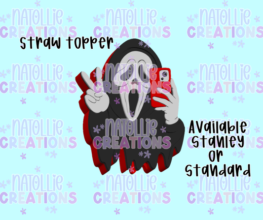 Peace Ghost Face Straw Topper