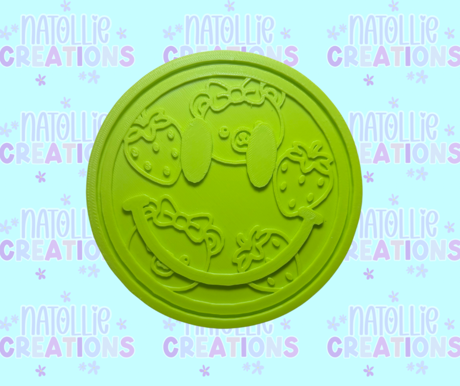 Bear / Strawberry Smiley Insert Freshie Silicone Mold