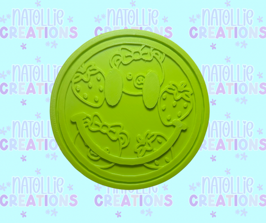 Bear / Strawberry Smiley Insert Freshie Silicone Mold