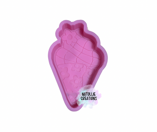Floral Ice Cream Cone Freshie Silicone Mold