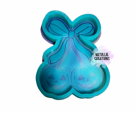 Cherry Pumpkin W/ Bow Freshie Silicone Mold