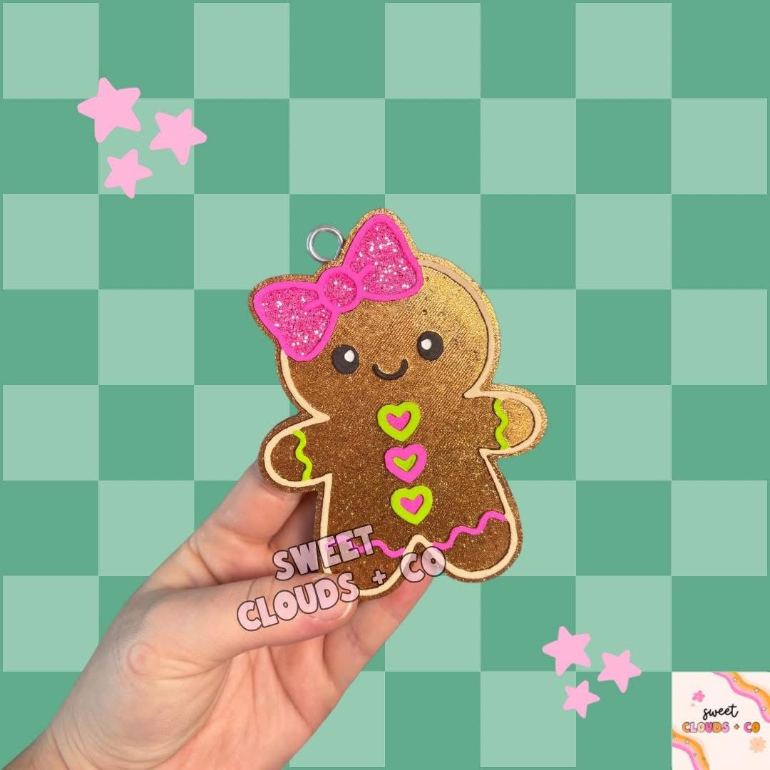 Gingerbread W/ Bow Freshie Silicone Mold