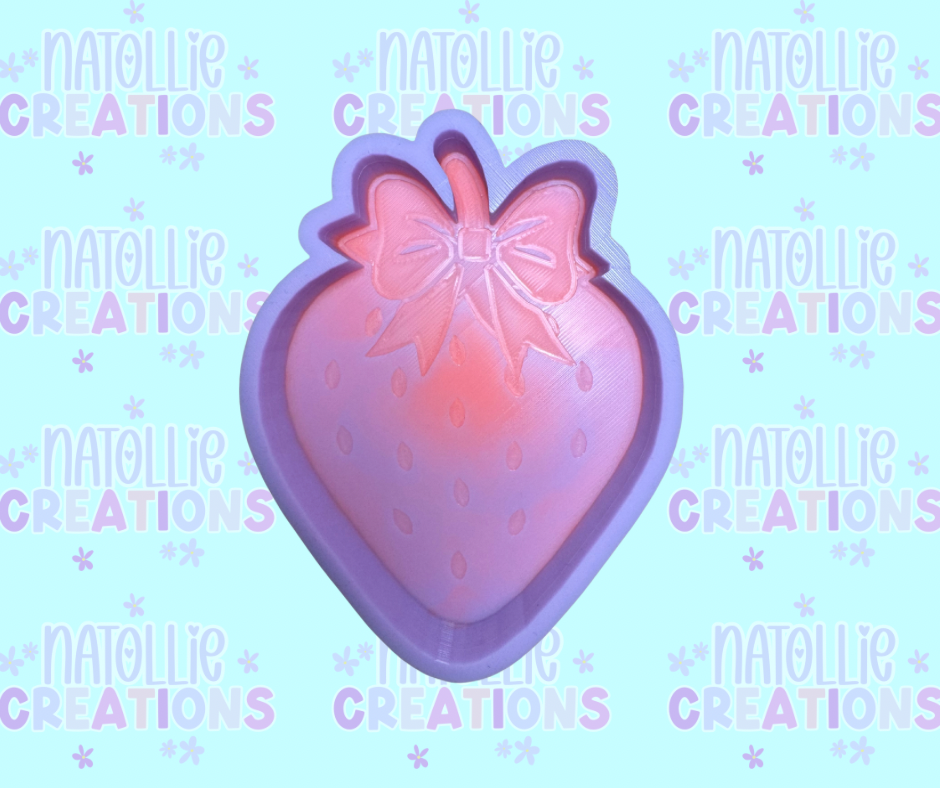 Strawberry W/ Bow Freshie Silicone Mold