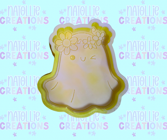 Ghost W/ Floral Headband Freshie Silicone Mold