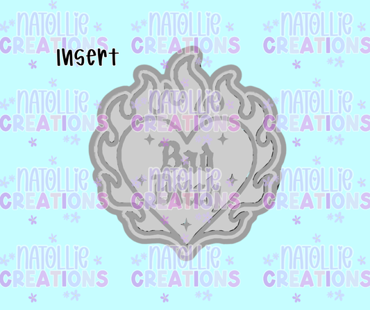 Bad Bitch Heart On Fire Insert Freshie Silicone Mold