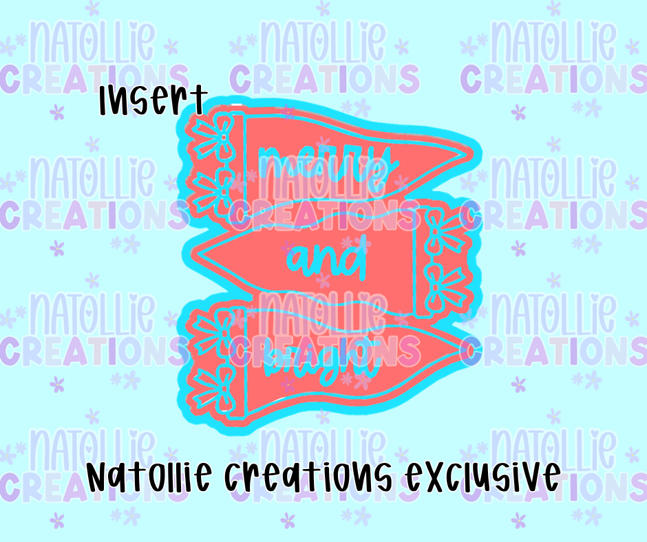 Merry & Bright Triple Flag Insert Freshie Silicone Mold