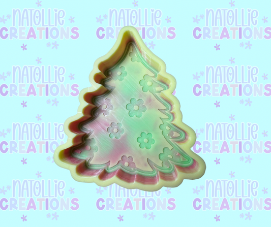 Floral Christmas Tree Freshie Silicone Mold