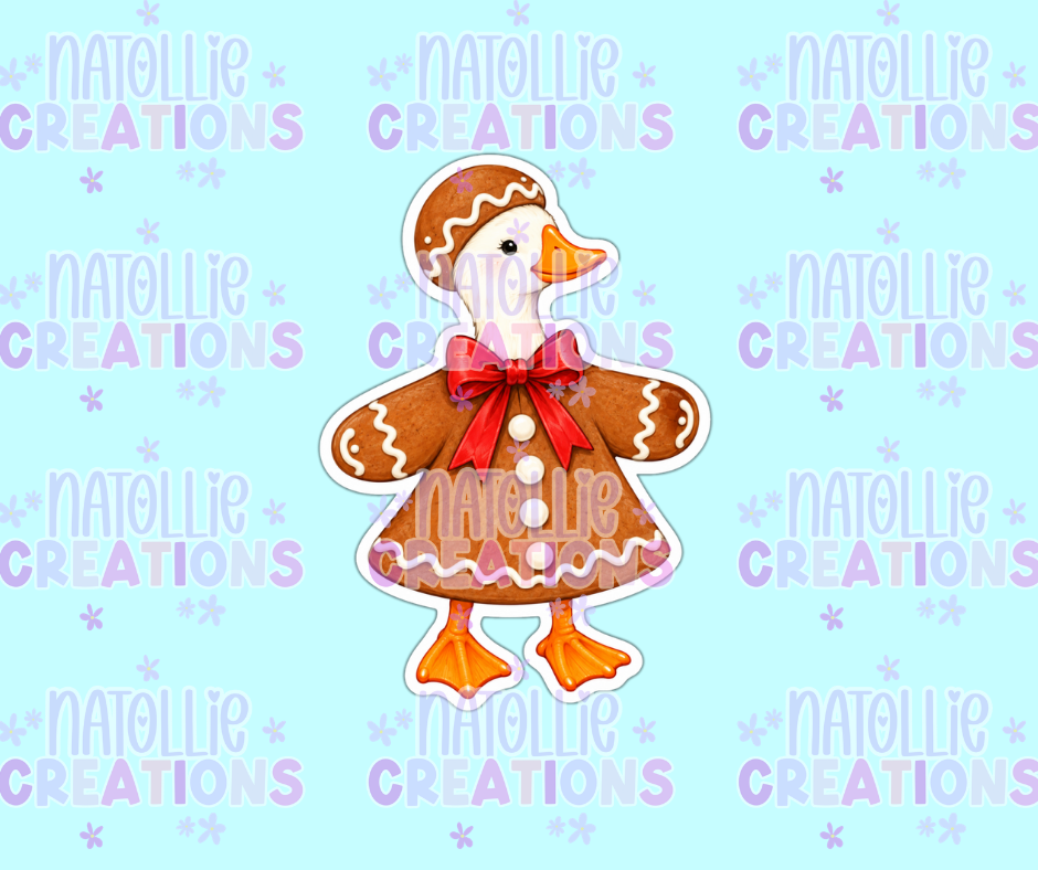 Gingerbread Goose Die Cut Sticker