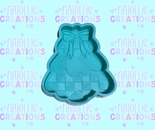 Checkered Tree W/ Bow Freshie Silicone Mold