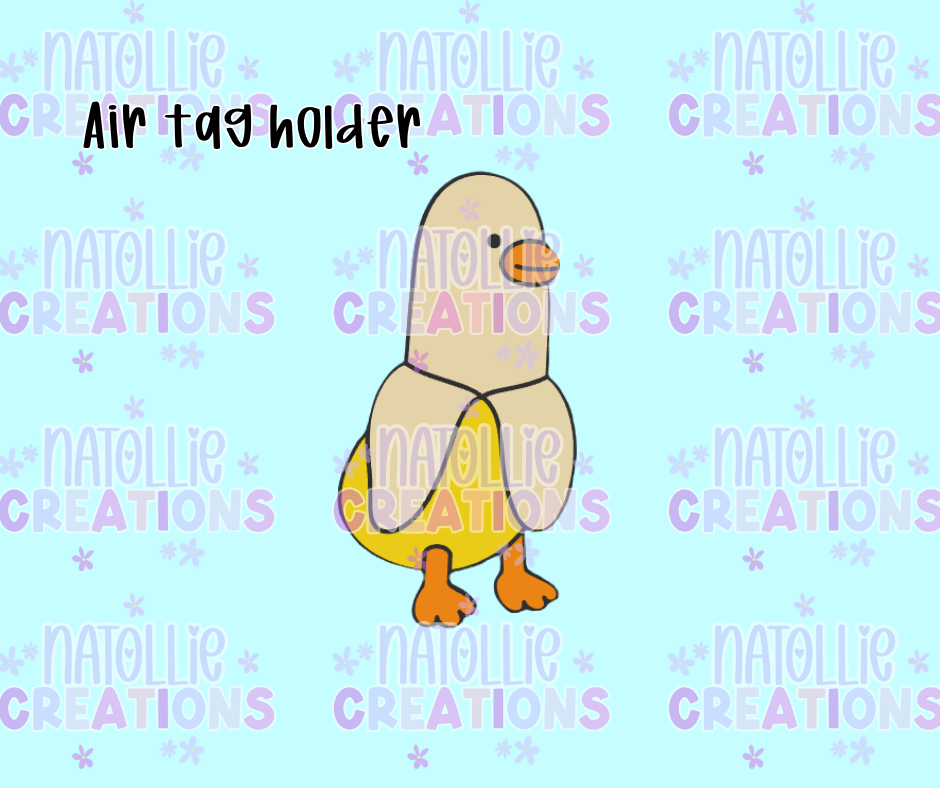 Banana Duck Air Tag Holder Keychain