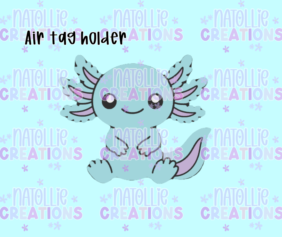 Axolotl Air Tag Holder Keychain