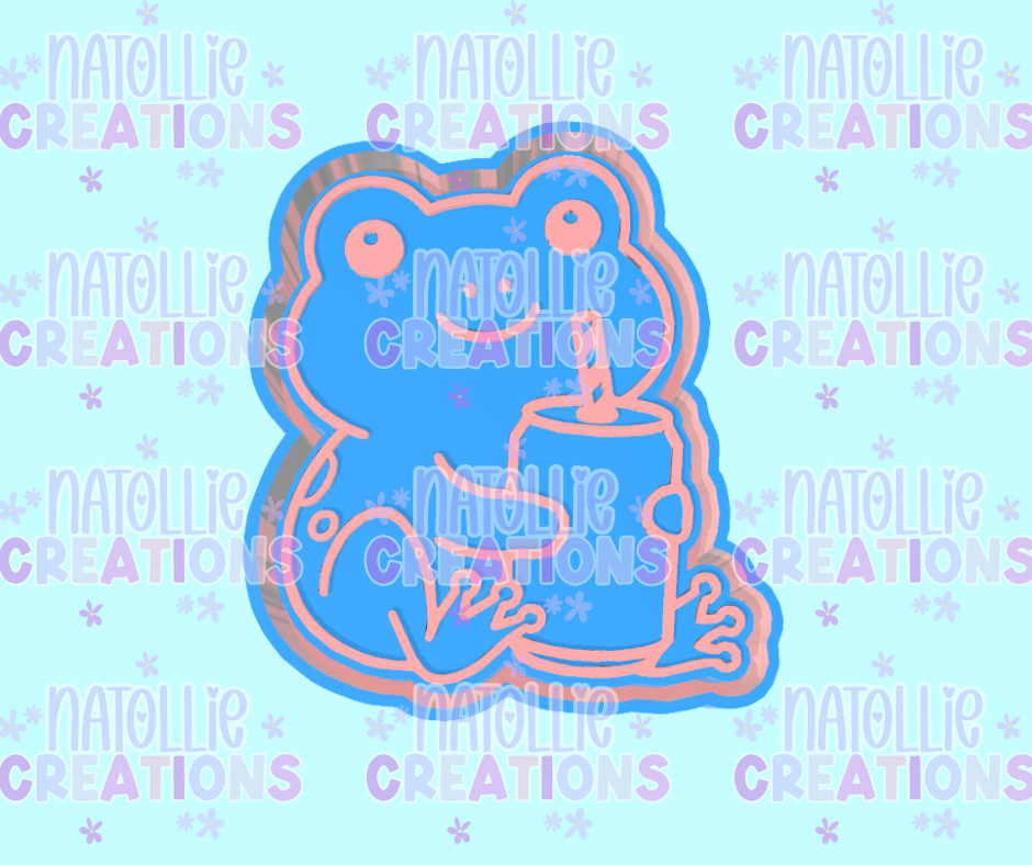 Frog W/ Can Freshie Silicone Mold