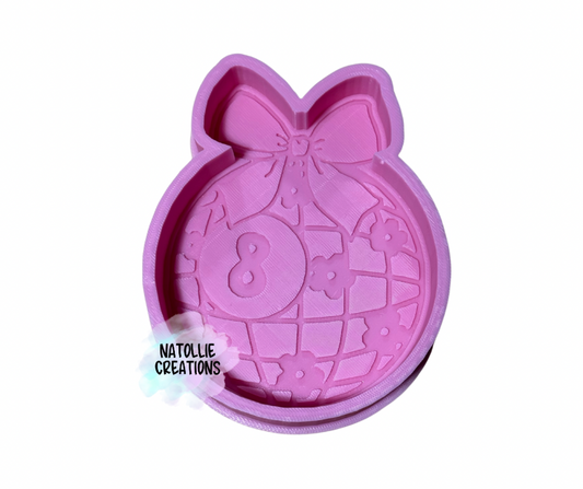 Floral 8 Ball Disco W/ Bow Freshie Silicone Mold
