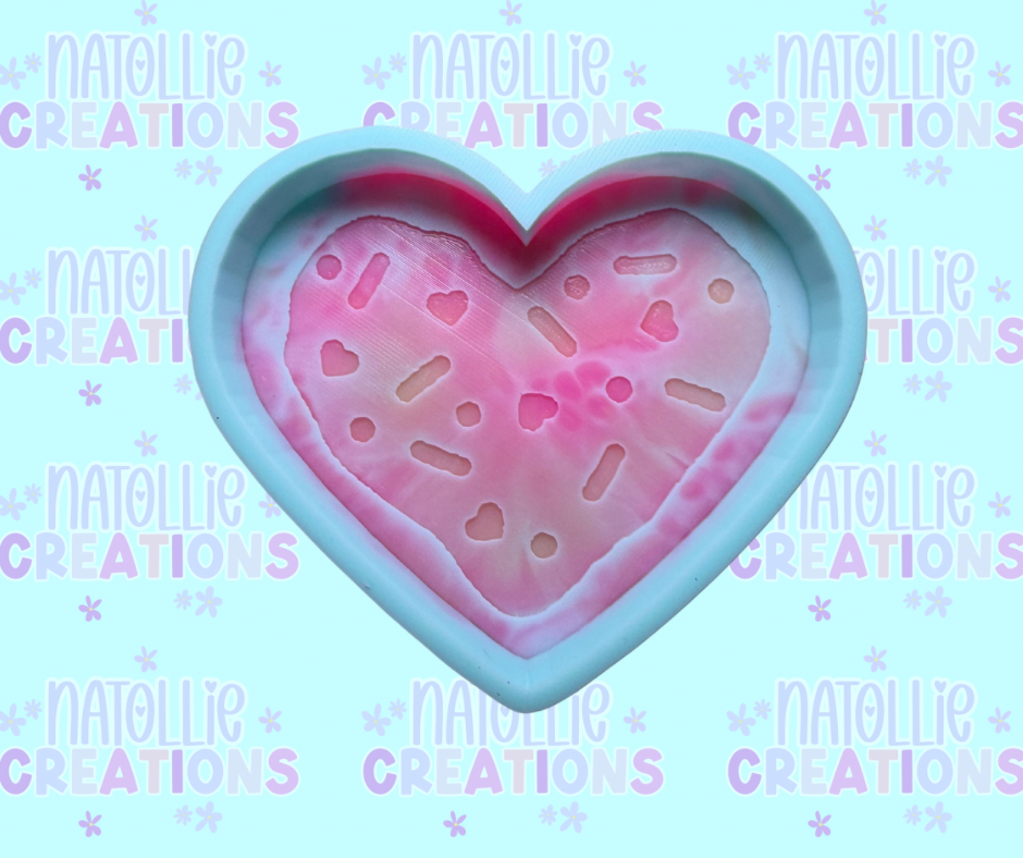 Sprinkle Heart Cookie Freshie Silicone Mold