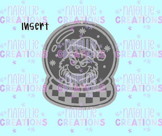 Grouch Checkered Snowglobe Insert Freshie Silicone Mold