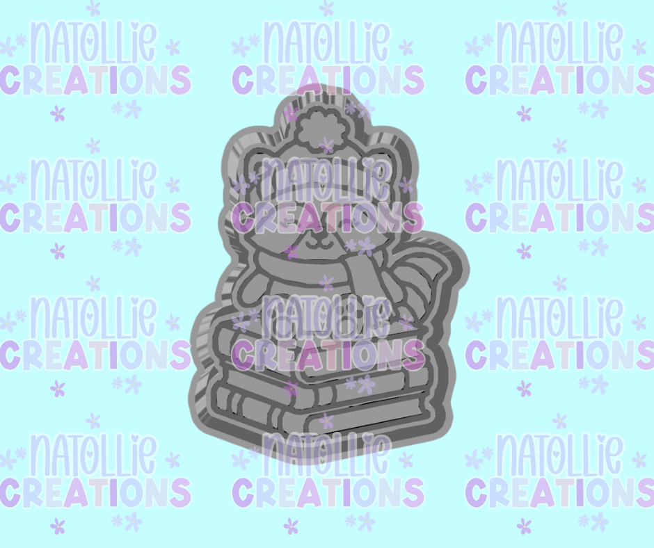 Raccoon Winter Bookstack Freshie Silicone Mold