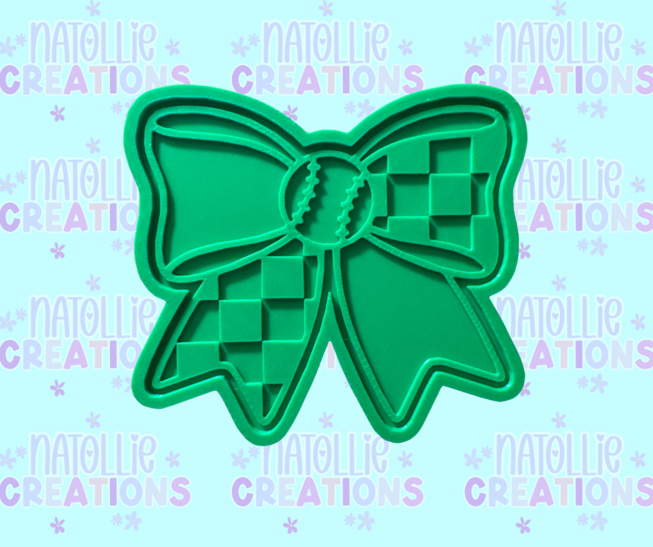 Baseball / Softball Bow Insert Freshie Silicone Mold