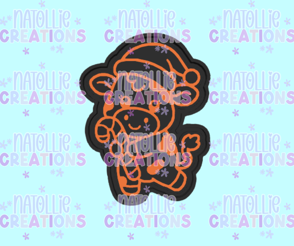 Candy Cane Cow Freshie Silicone Mold