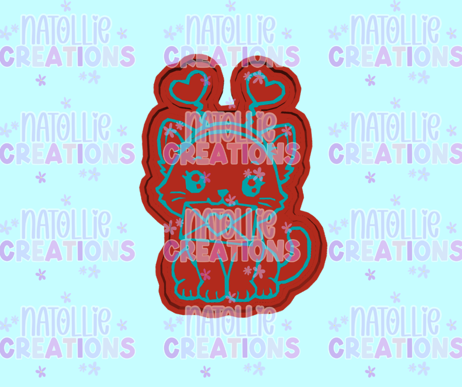 Valentine’s Day Letter Cat Freshie Silicone Mold