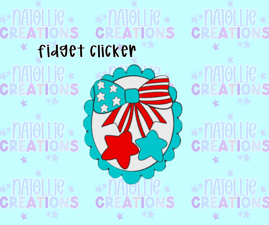 Patriotic Star Bow Clicker Fidget