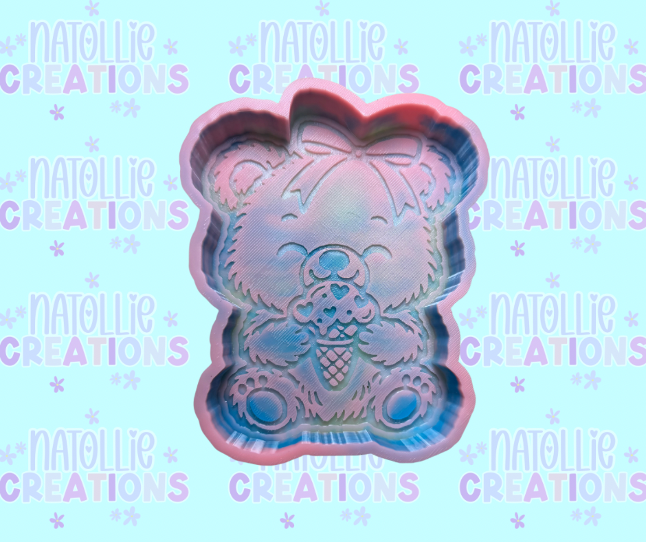 Bear W/ Ice Cream Freshie Silicone Mold