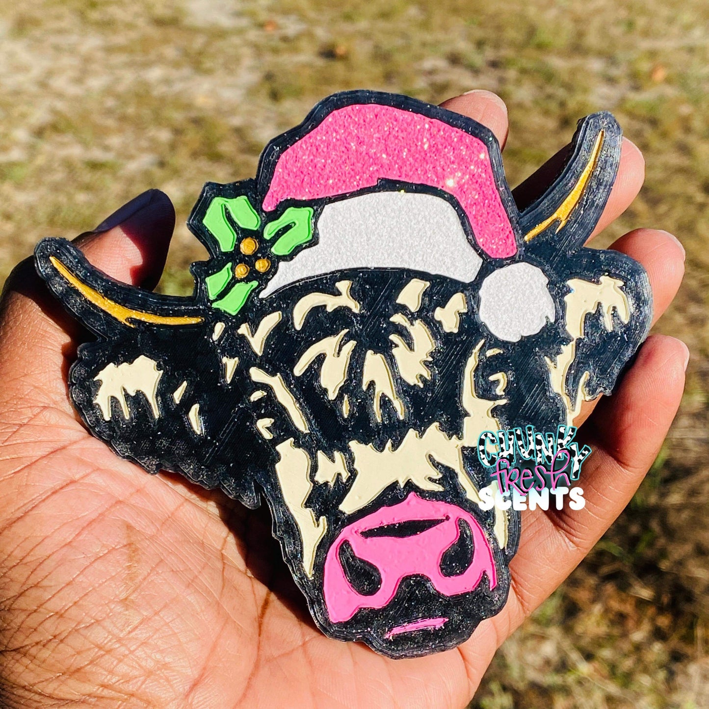 Christmas Highland Cow Freshie Silicone Mold