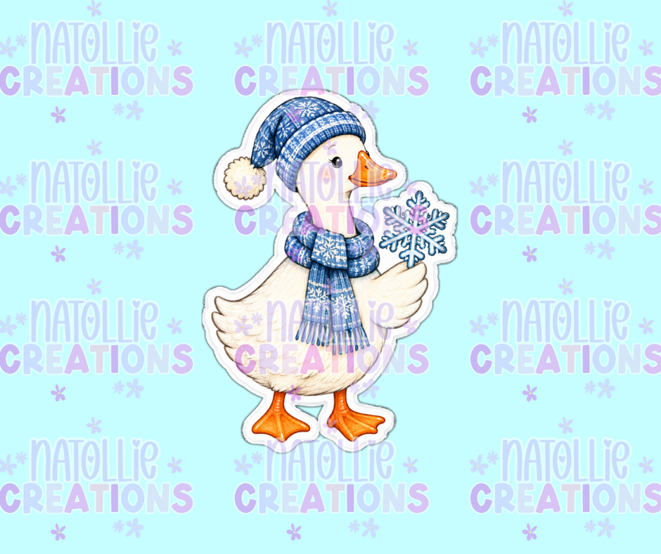 Snowflake Goose Die Cut Sticker
