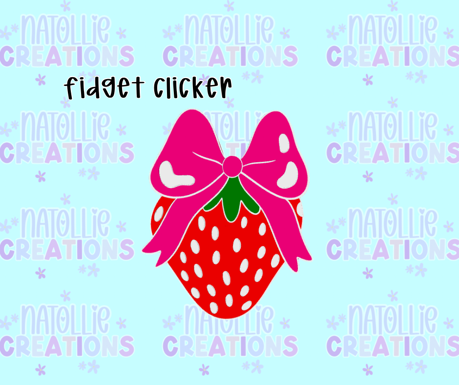 Strawberry W/ Bow Clicker Fidget