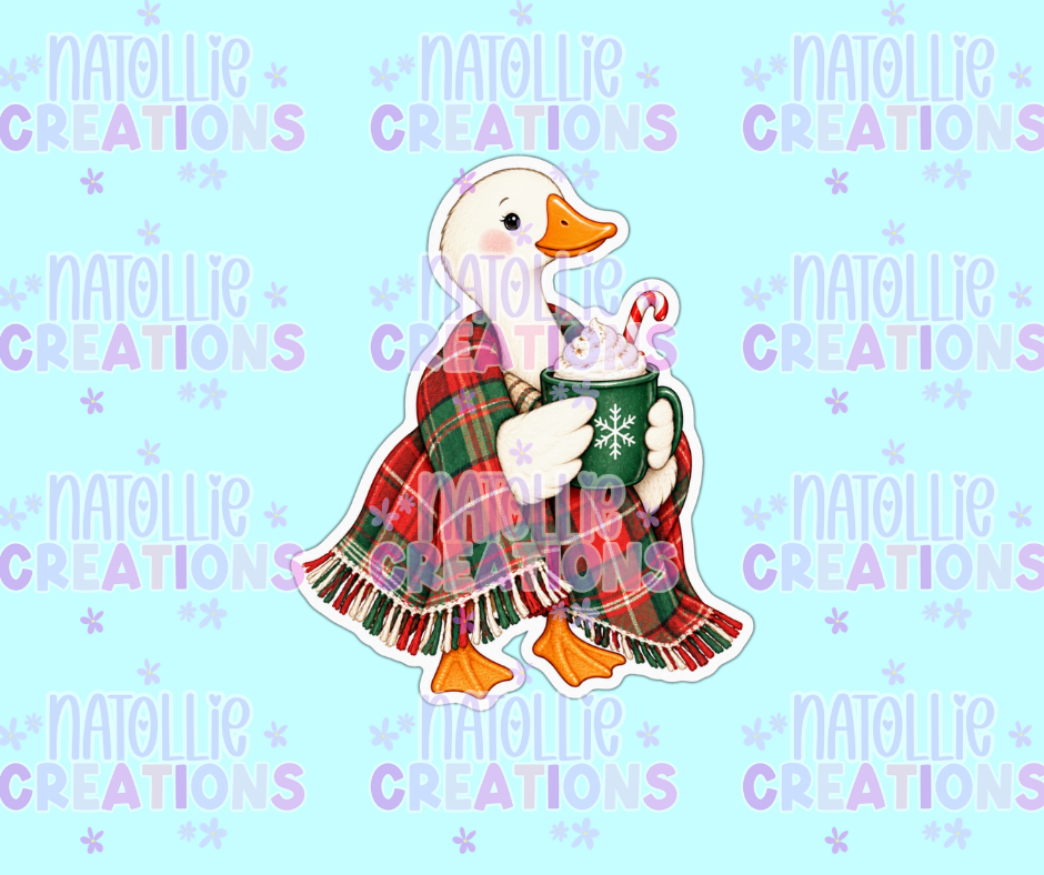 Hot Cocoa Goose Die Cut Sticker