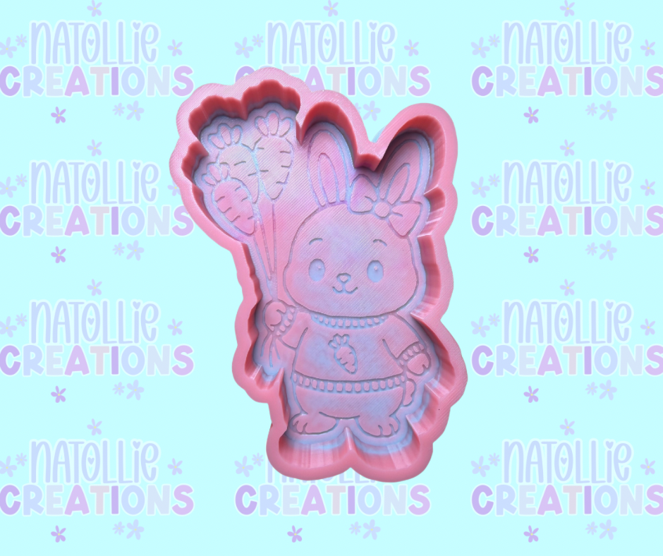 Bunny W/ Carrot Balloon Freshie Silicone Mold