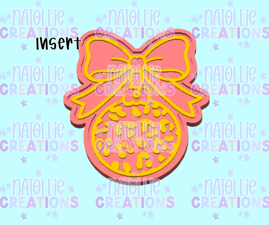 Cheetah Bow Ornament Insert Freshie Silicone Mold