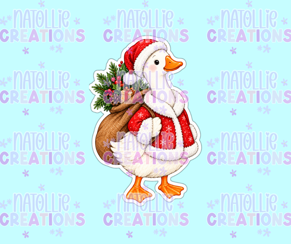 Santa Sack Goose Die Cut Sticker