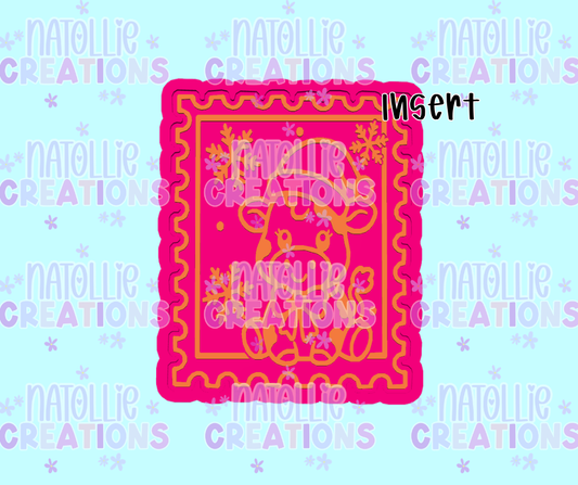 Christmas Cow Stamp Insert Freshie Silicone Mold