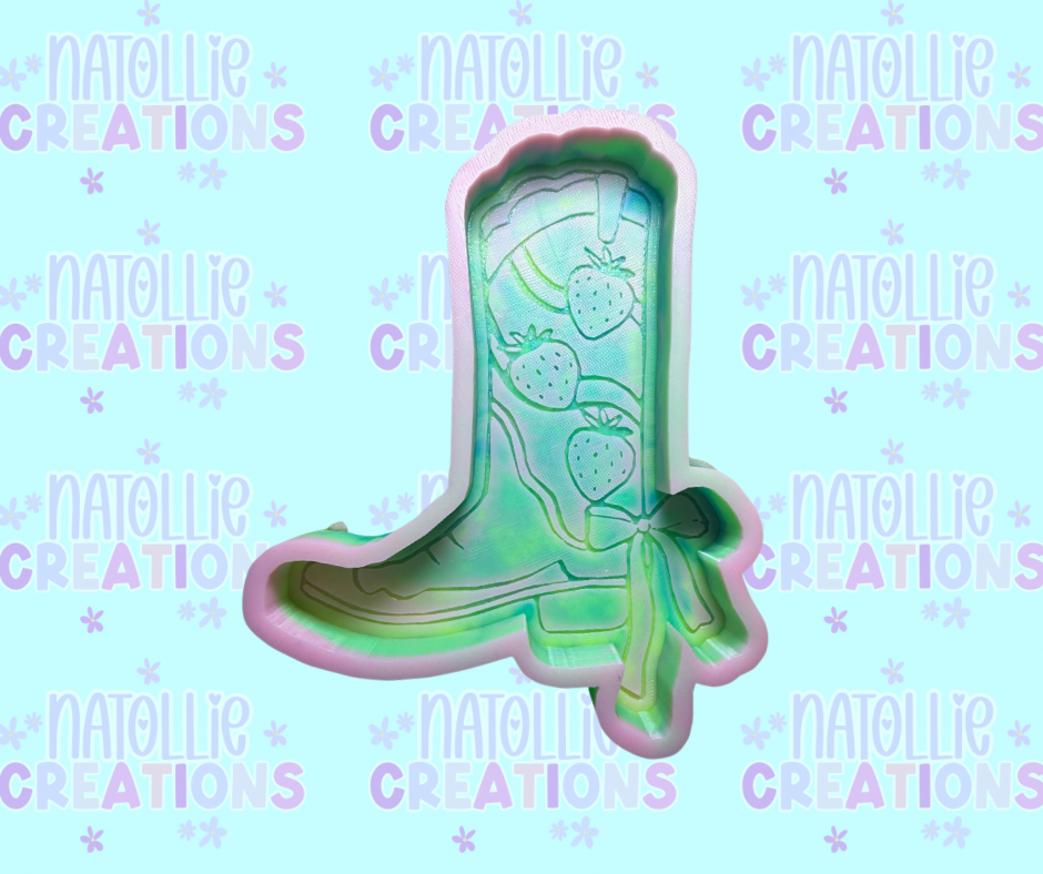 Retro Strawberry Cowboy Boot Freshie Silicone Mold