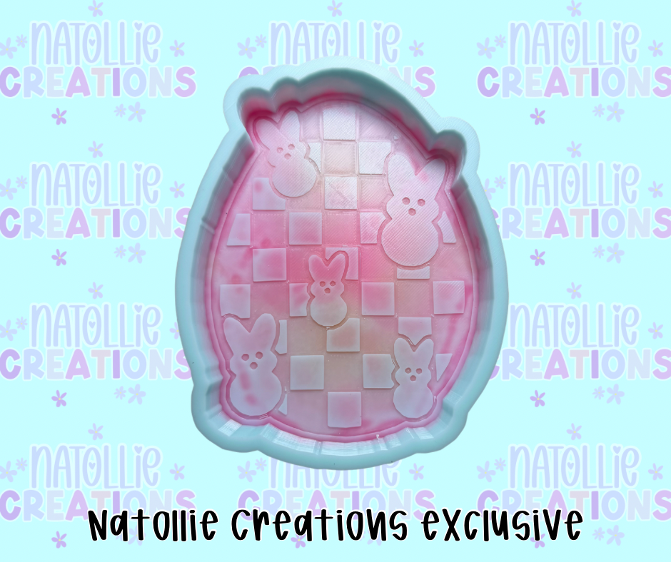 Checkered Egg W/ Peeps Freshie Silicone Mold