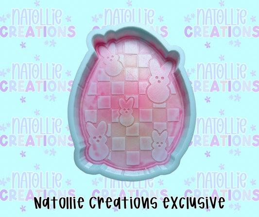 Checkered Egg W/ Peeps Freshie Silicone Mold