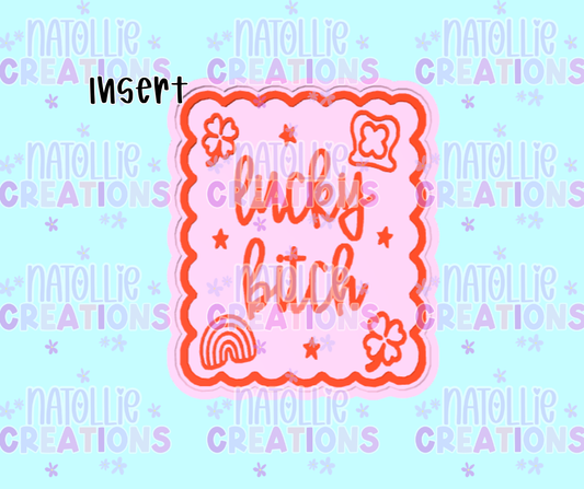 Lucky Bitch Scalloped Rectangle Insert Freshie Silicone Mold