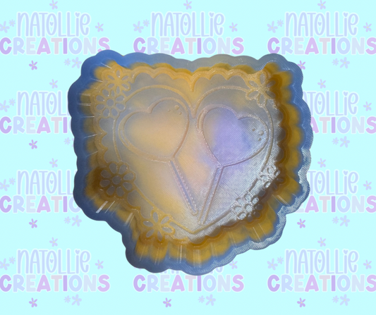 Scalloped Heart Lollipop Freshie Silicone Mold