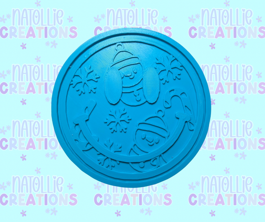 Snowman / Snowflakes Smiley Insert Freshie Silicone Mold