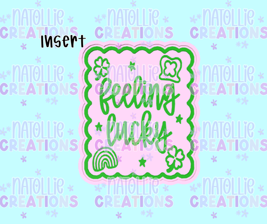 Feeling Lucky Scalloped Rectangle Insert Freshie Silicone Mold