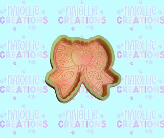Pencil Apple Bow Freshie Silicone Mold