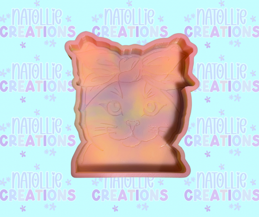Cat With Bow Freshie Silicone Mold