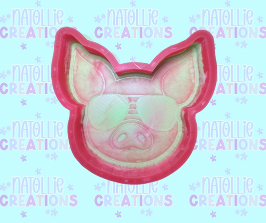 Pig With Sunglasses Freshie Silicone Mold